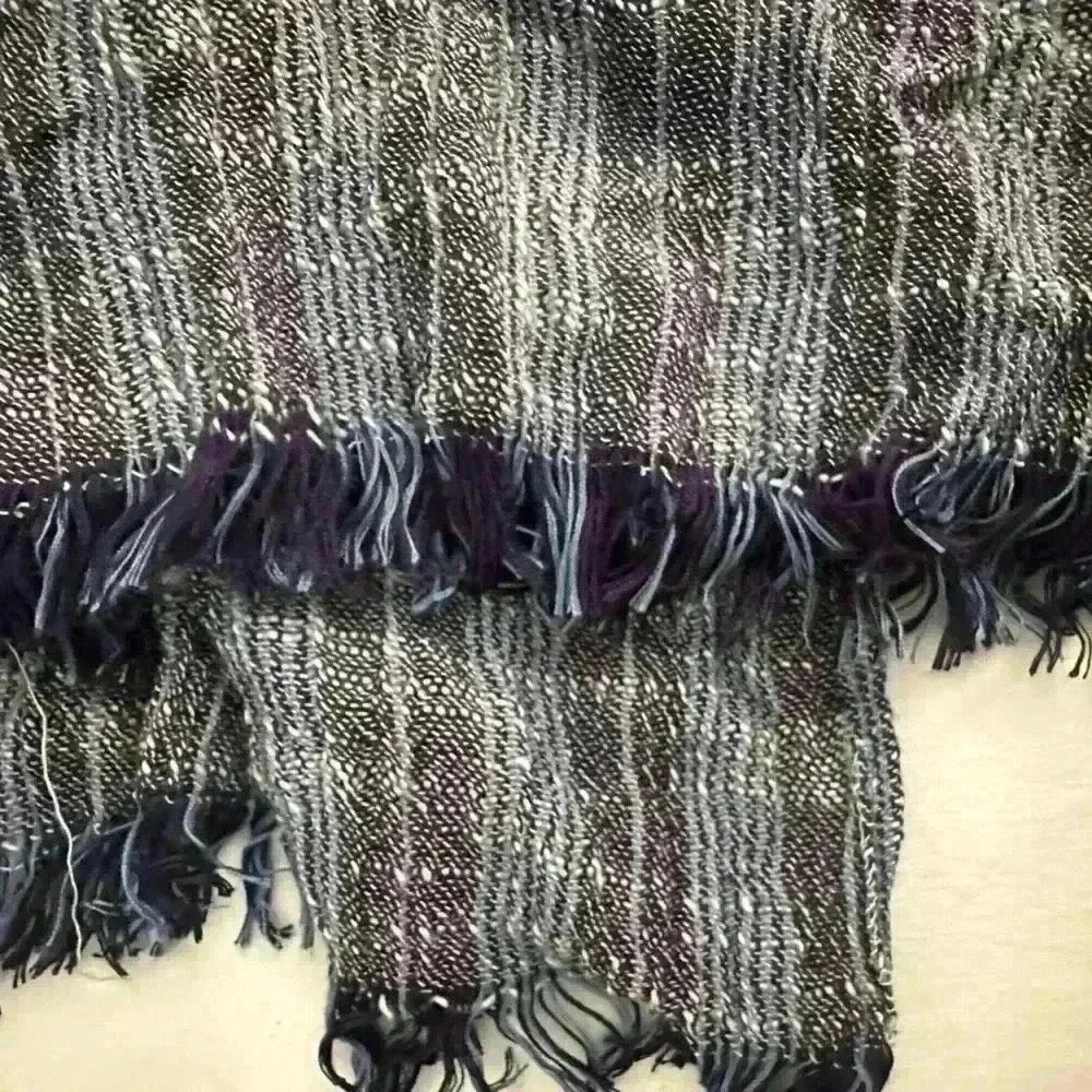 Treasure & Bond Duster Wrap Topper in Denim Blue Weave Pattern — One Size - Picture 8 of 9